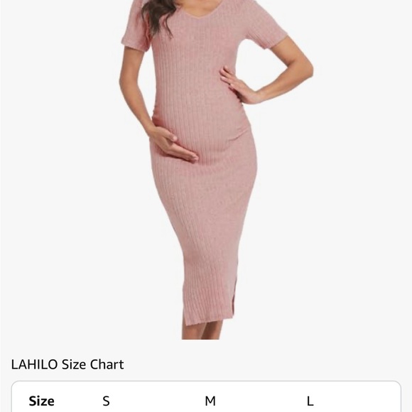 Pink Ribbed Maternity Dress - Picture 3 of 3